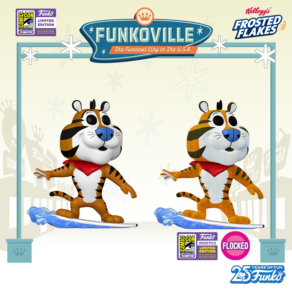 Hit the waves with Pop! Tony the Tiger™ Surfing! This Kellogg’s mascot is ready to help make your collection grrrreat!